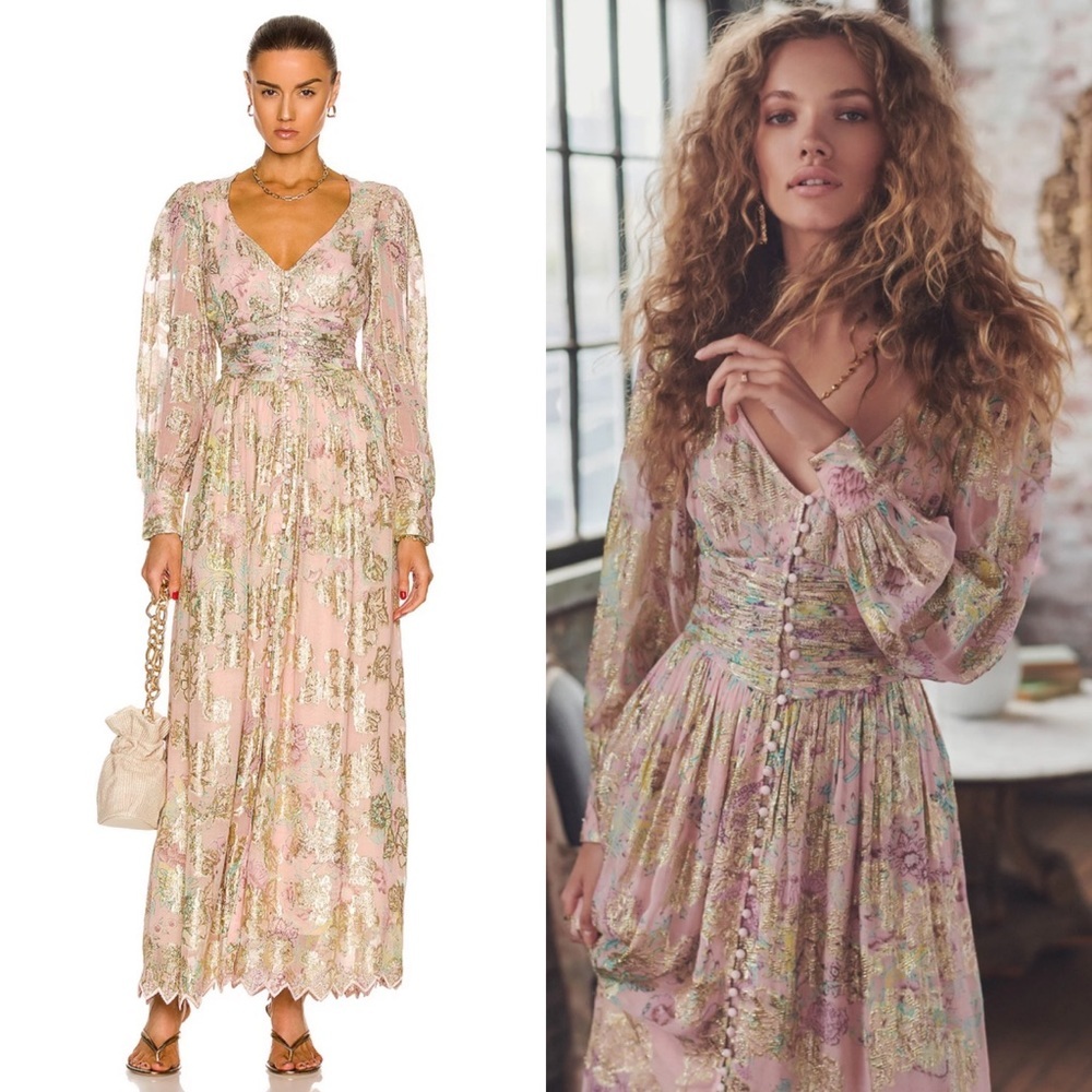Hemant and Nandita Nora Maxi Dress in rose pink size XS - Picture 3 of 14